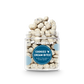 Jar of round, white Cookies and Cream Bite Candies with chocolate bits. Available in 5oz and 13oz sizes.