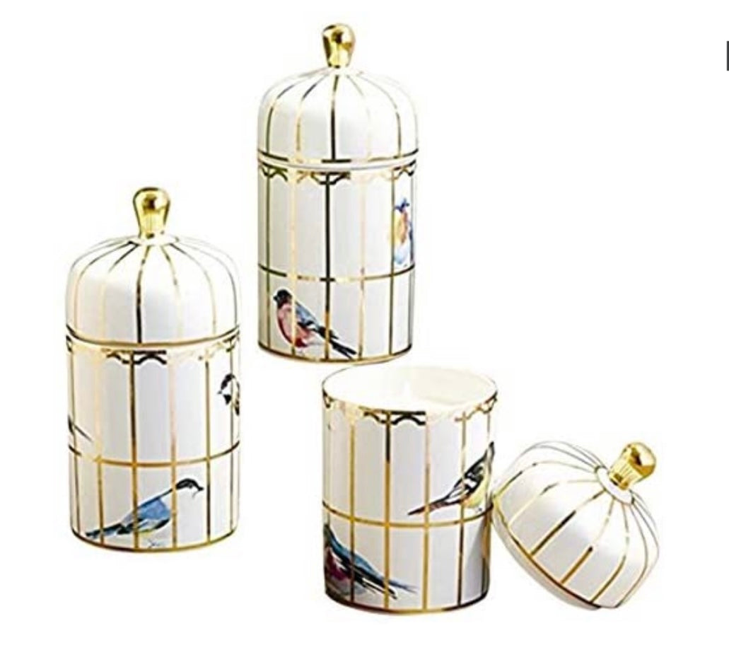 Gilded Cage Lidded Fill Candle w/Lemon Verbena Asst 3 Designs