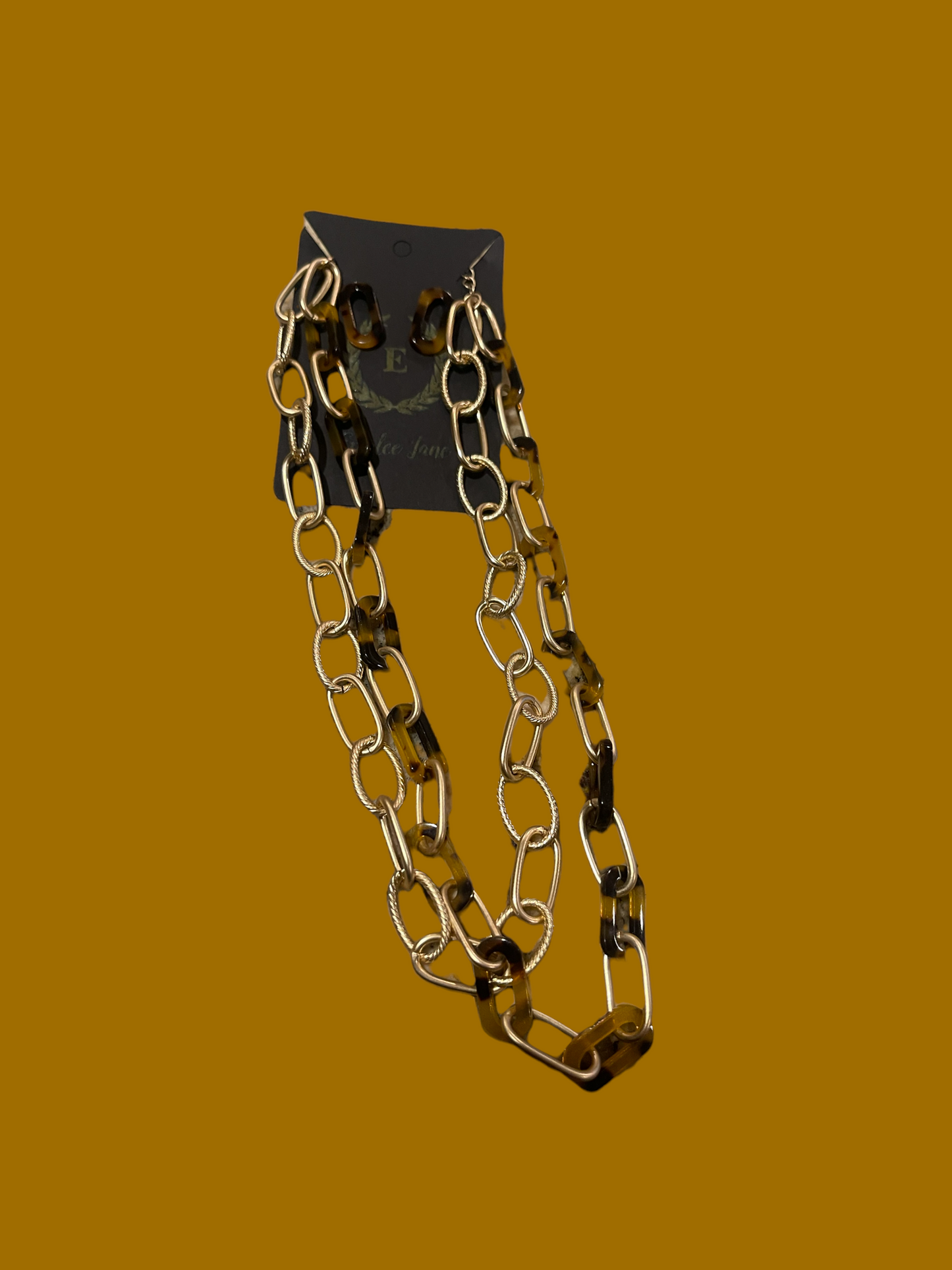 Chain Necklace with gold and colored chains