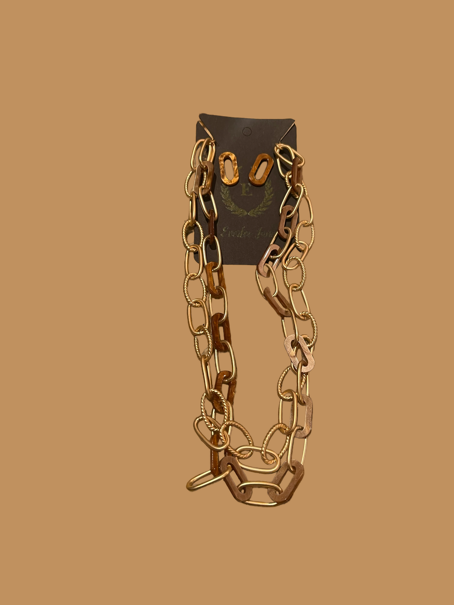 Chain Necklace with gold and colored chains