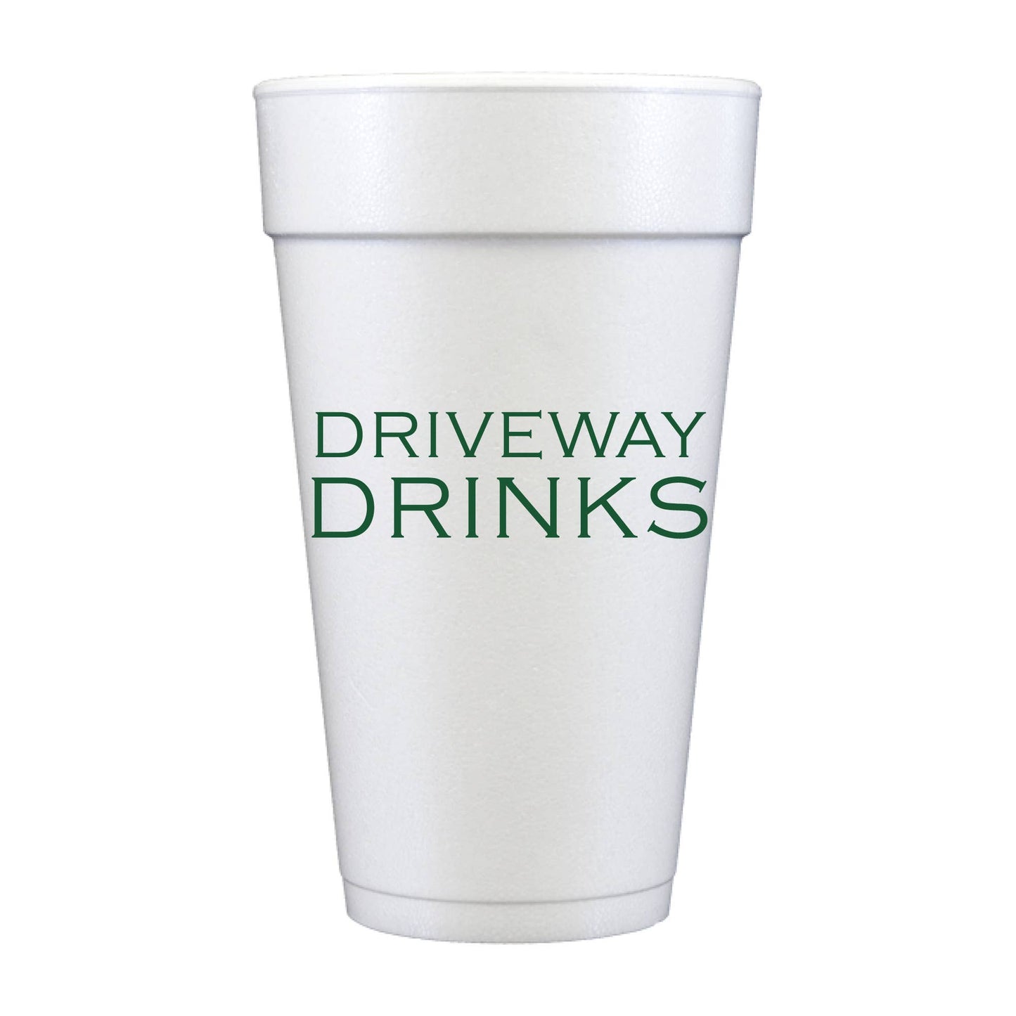 Driveway Drinks Summer Vacation BBQ Party 10 Foam Cups 20oz