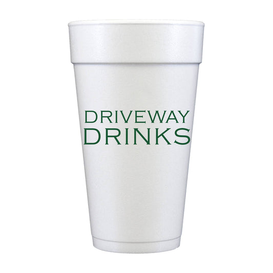 Driveway Drinks Summer Vacation BBQ Party 10 Foam Cups 20oz