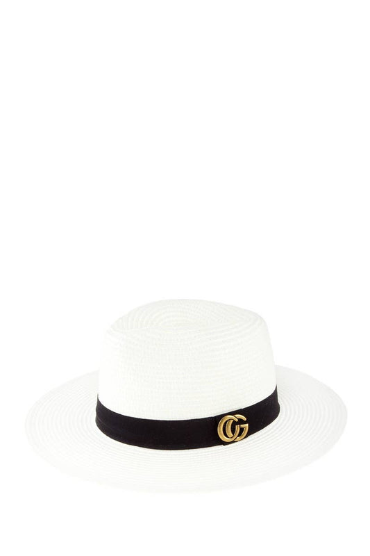 CG Metal Fedora Straw Hat