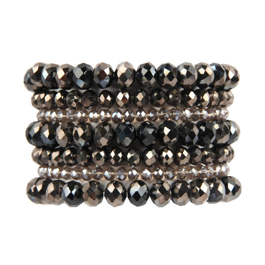 HDB2750 - SEVEN LINES GLASS BEADS STRETCH BRACELET