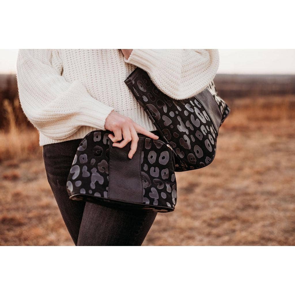 The Jolie - Black Leopard Collection Clutch