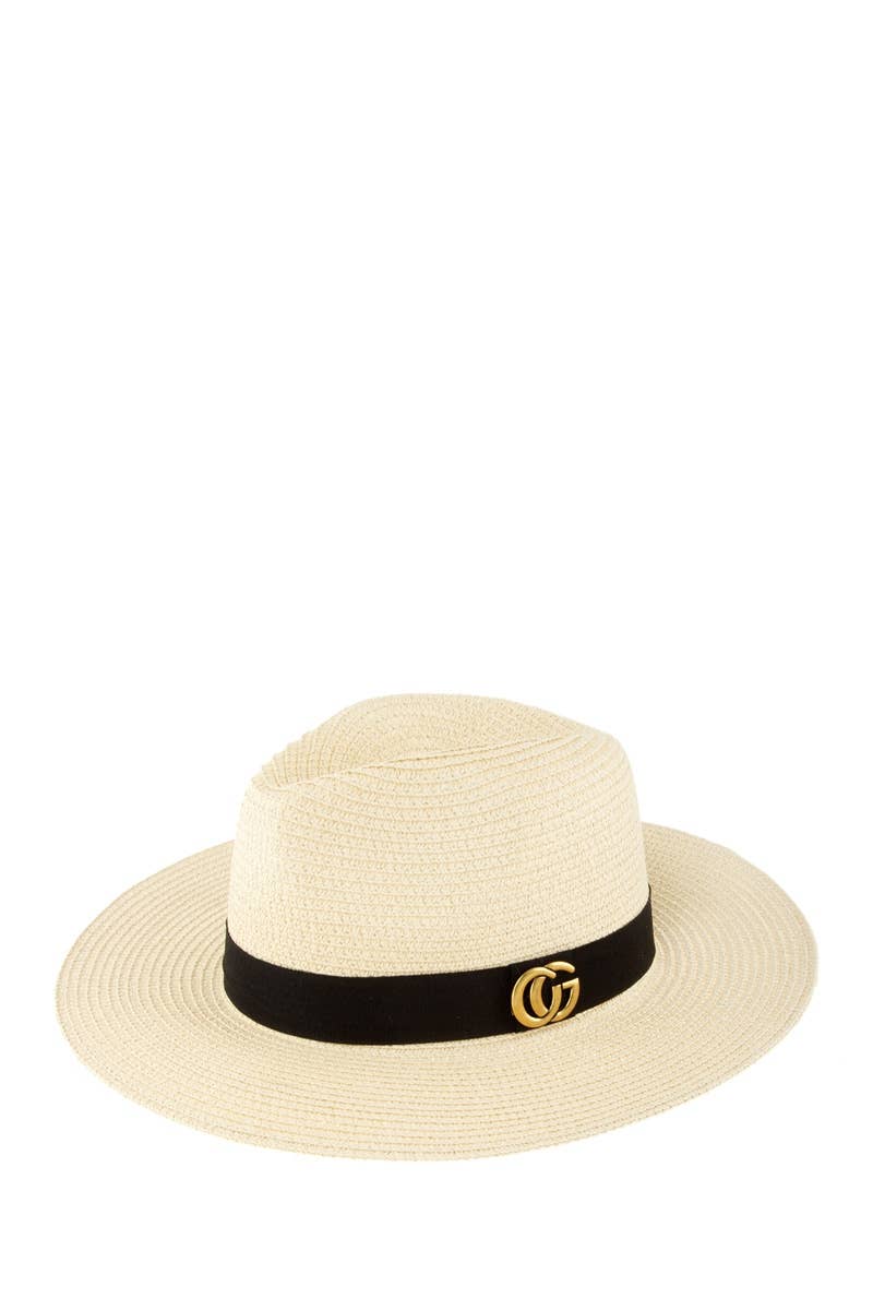 CG Metal Fedora Straw Hat