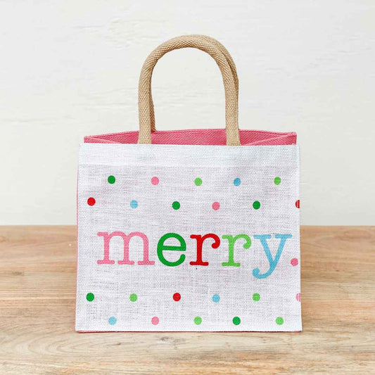 Merry Polka Dot Gift Tote