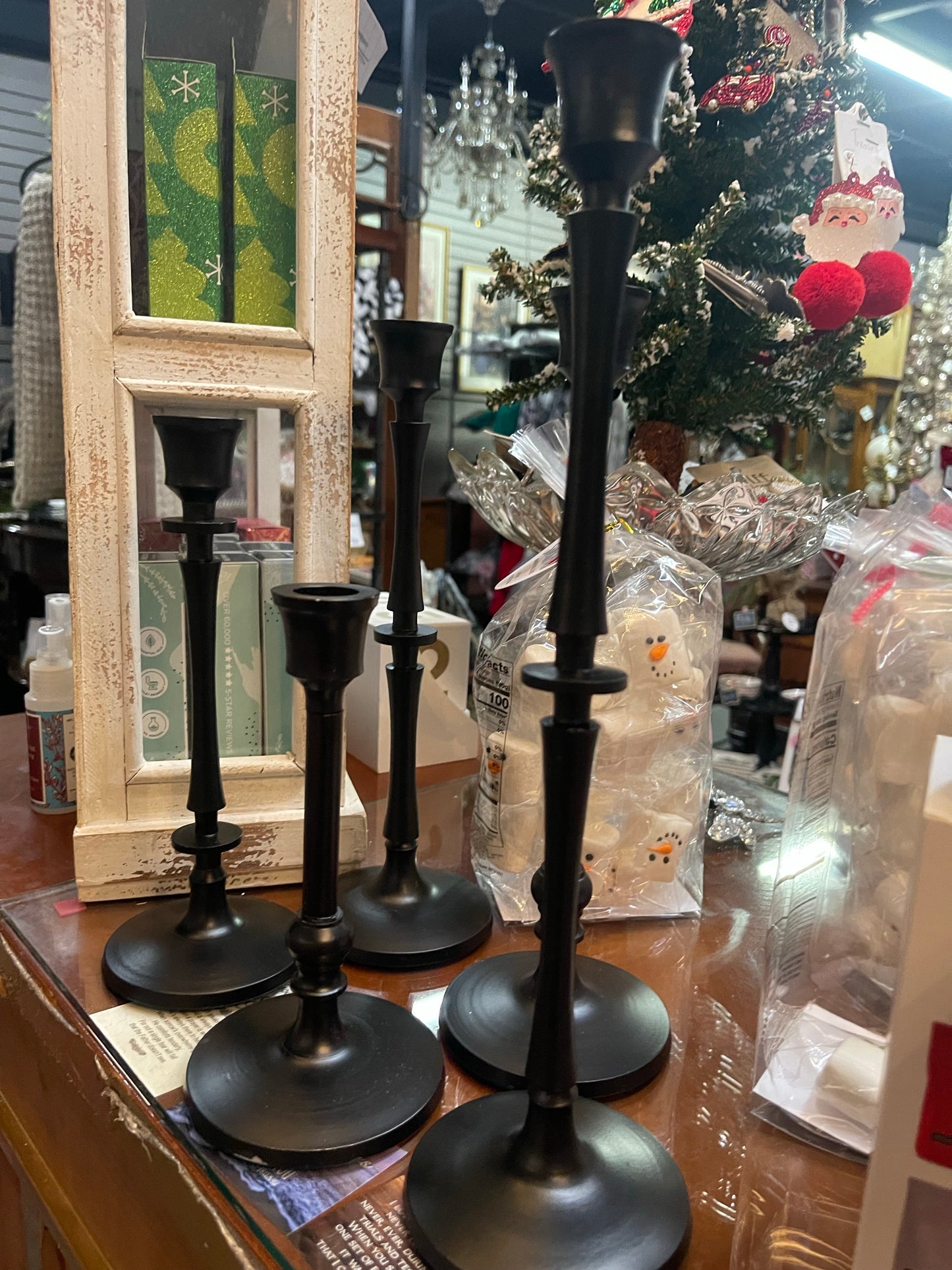 Handcrafted Black Candlestick Set