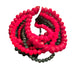 Glass Beaded Strand Bracelet with faceted bright red and dark green beads, available in small, medium, and large sizes.