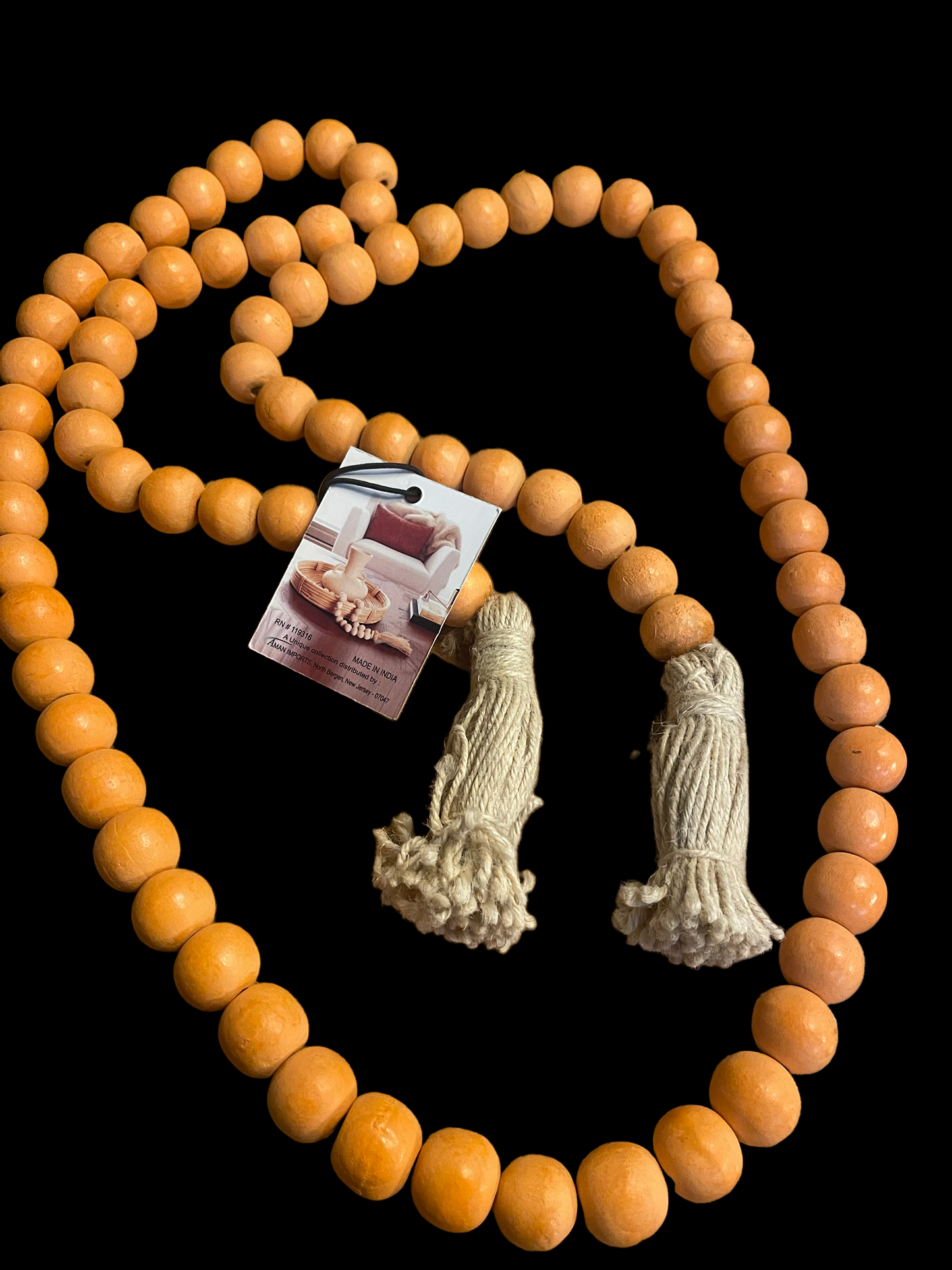 Orange Beads with Tassels