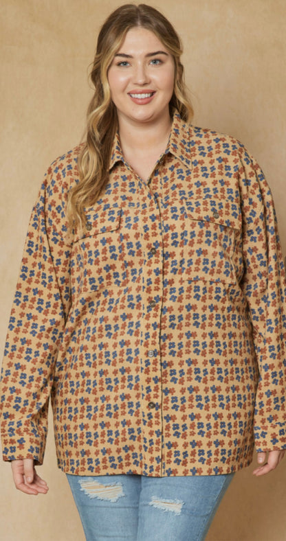 Shacket Mauve / Camel - PLUS