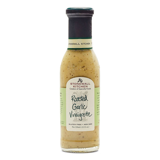 Roasted Garlic Vinaigrette, 11 oz bottle with green label, black cap; gluten-free, non-GMO. Size: 330ml (11 fl. oz).