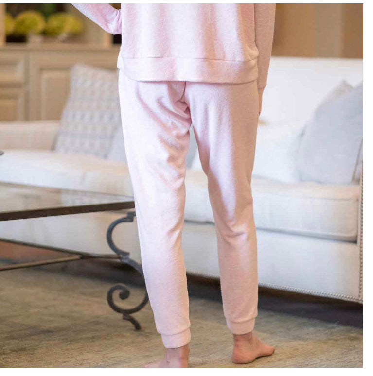 Light Pink Brushed Hacci Jogger