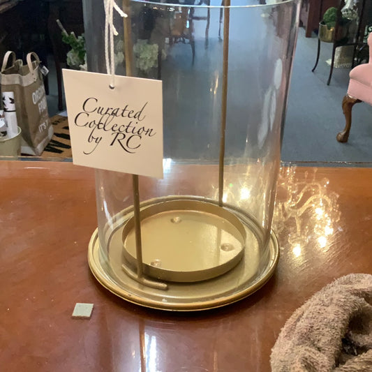 Curated Collection Gold Glass Lantern