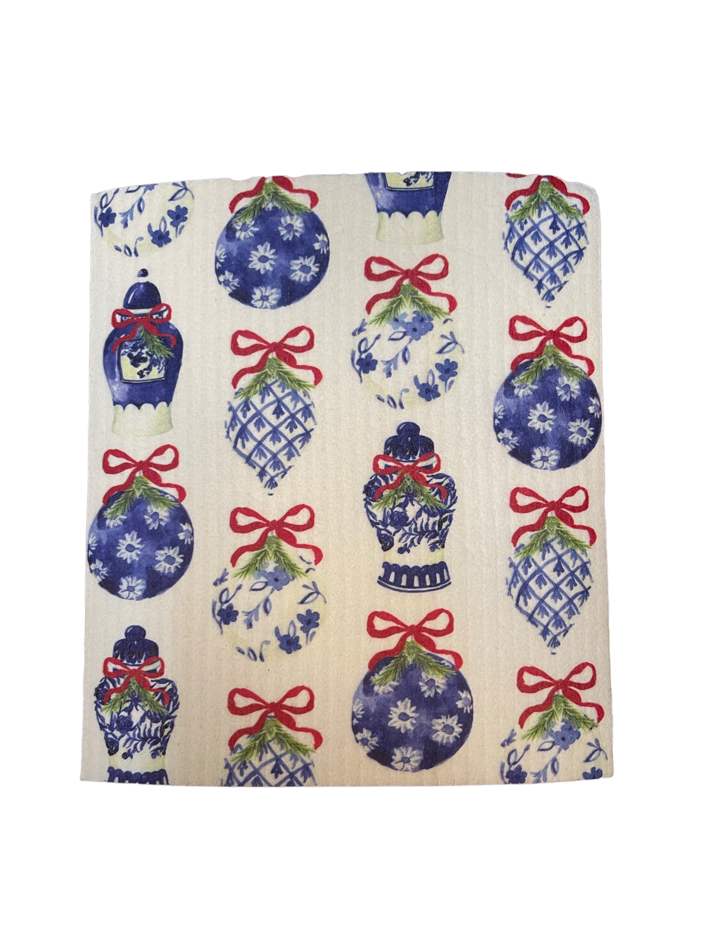 Blue & White Holiday Kitchen Cloth