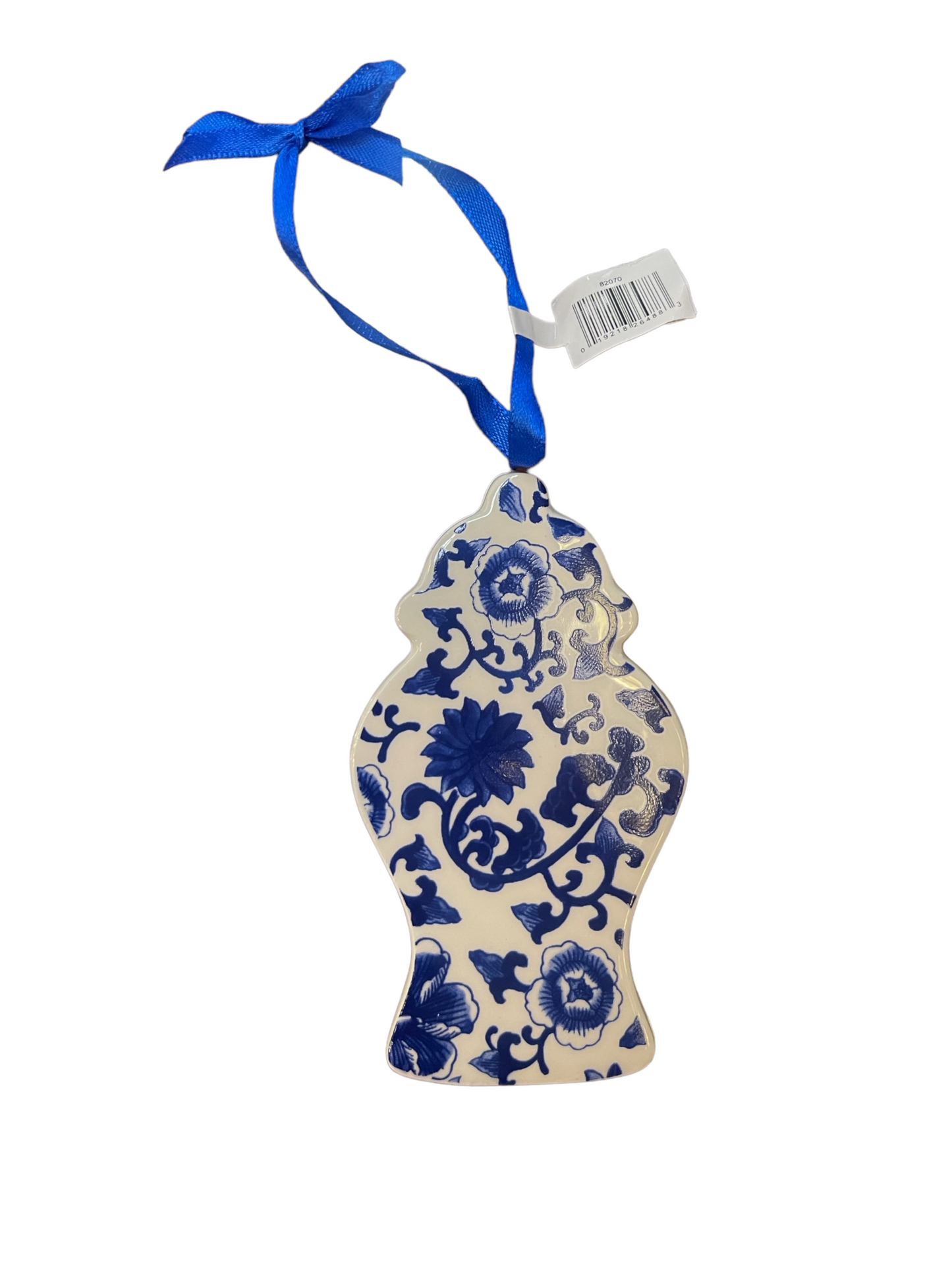 Chinoiserie Blue Floral Ceramic Ornament