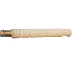 Ivory-colored cylindrical candle snuffer with grooves and brass tip; available in one size.