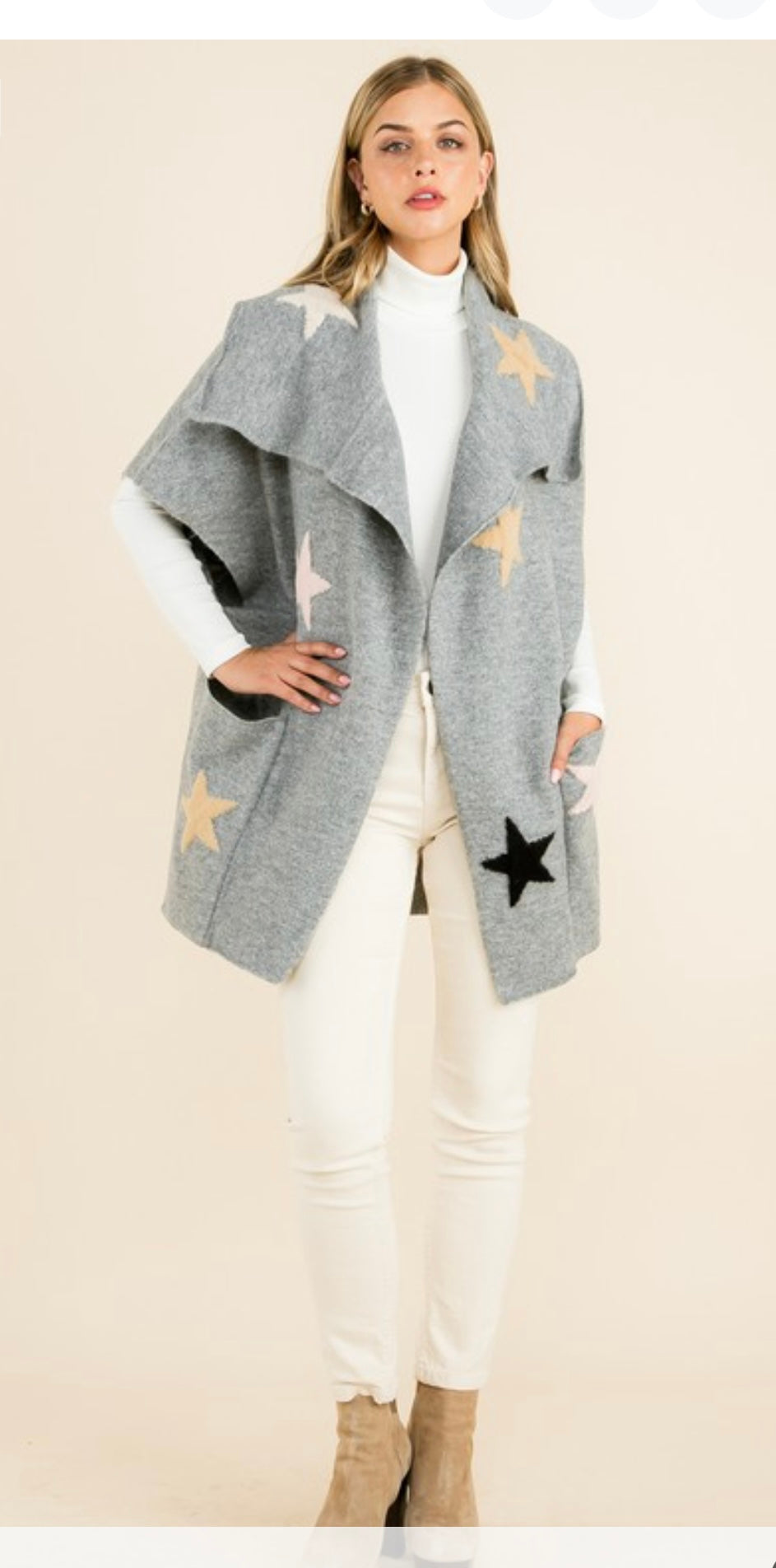 Star Pattern Knit Cardigan