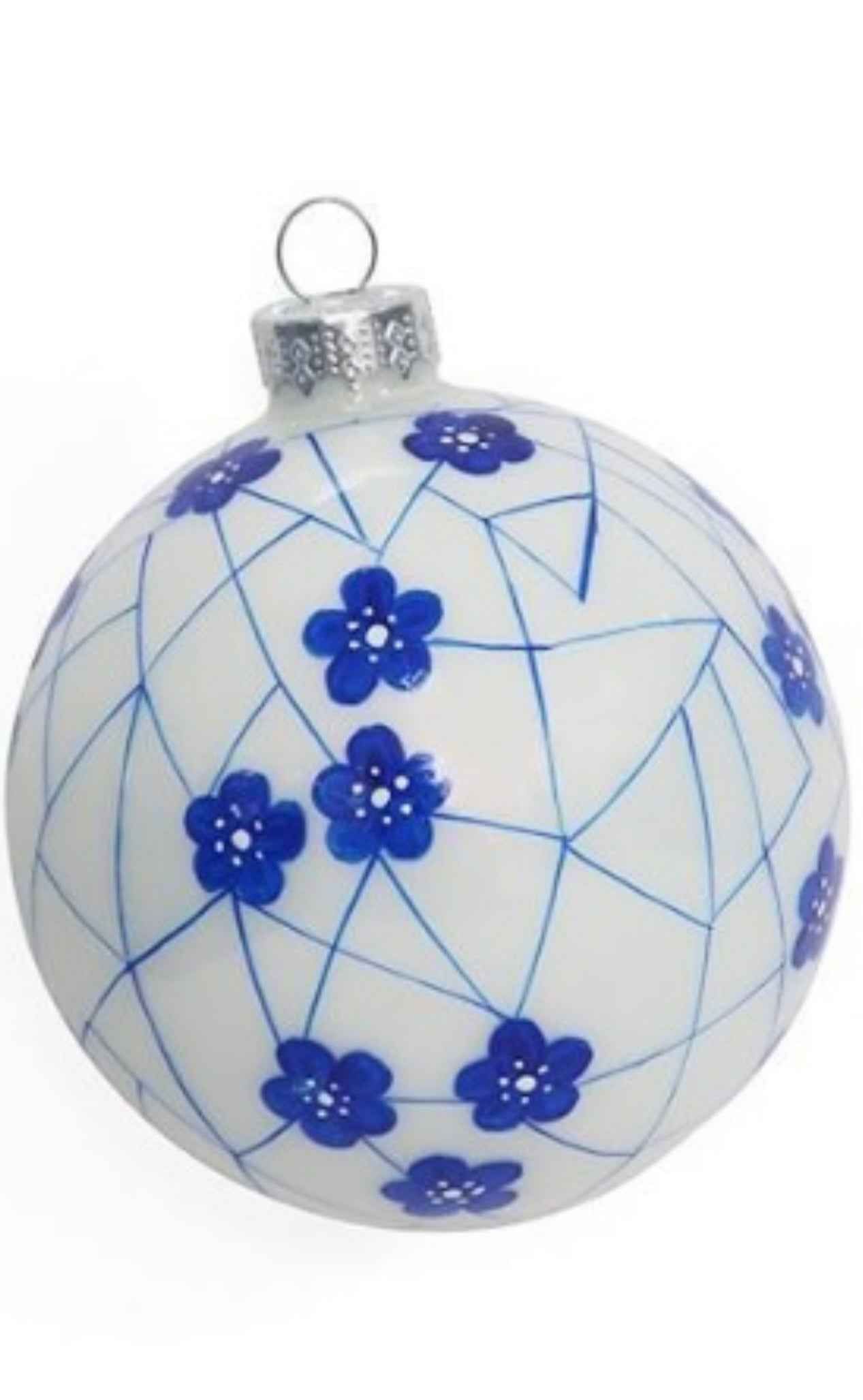 Blue & White Hand-Crafted Ornament Asst 3