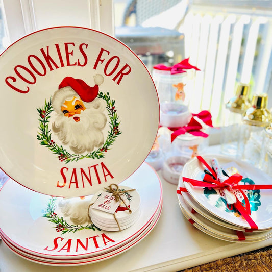 Round Santa Cookie Platter