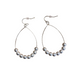 Teardrop silver wire dangle earrings with seven round beads at the base. Available in small, medium, and large sizes.