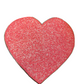 Pink Valentine Heart Placemat with pink and white beads, thin metallic border; available in 12"x15" size.