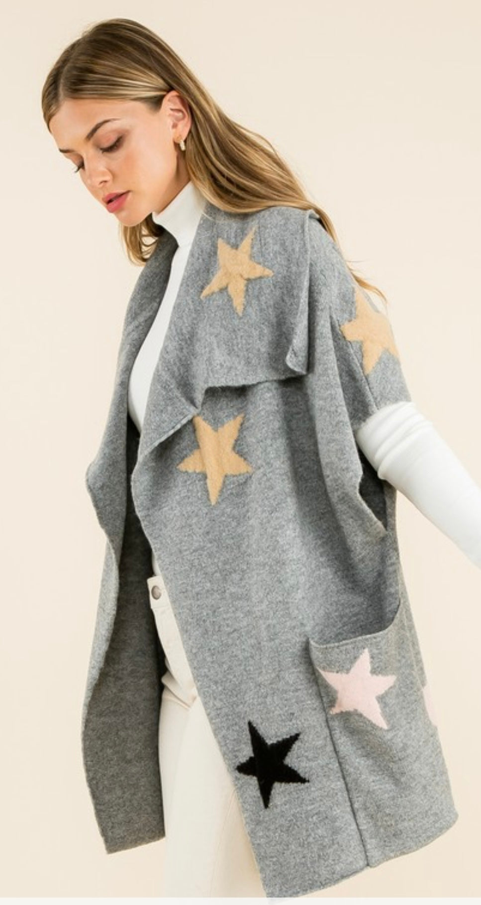 Star Pattern Knit Cardigan