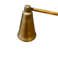 Conical brass candle snuffer with long handle. Available in small (8"), medium (10"), and large (12") sizes.