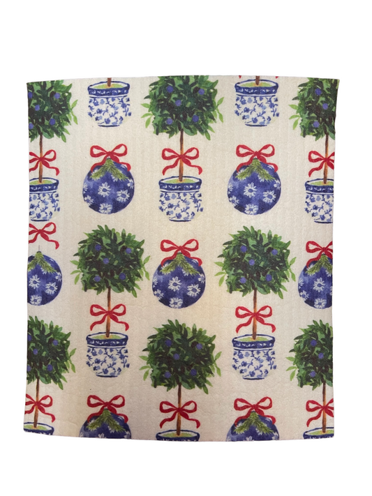 Blue & White Holiday Kitchen Cloth