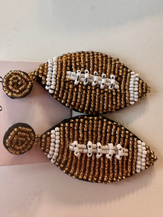 Football Beaded Earrings