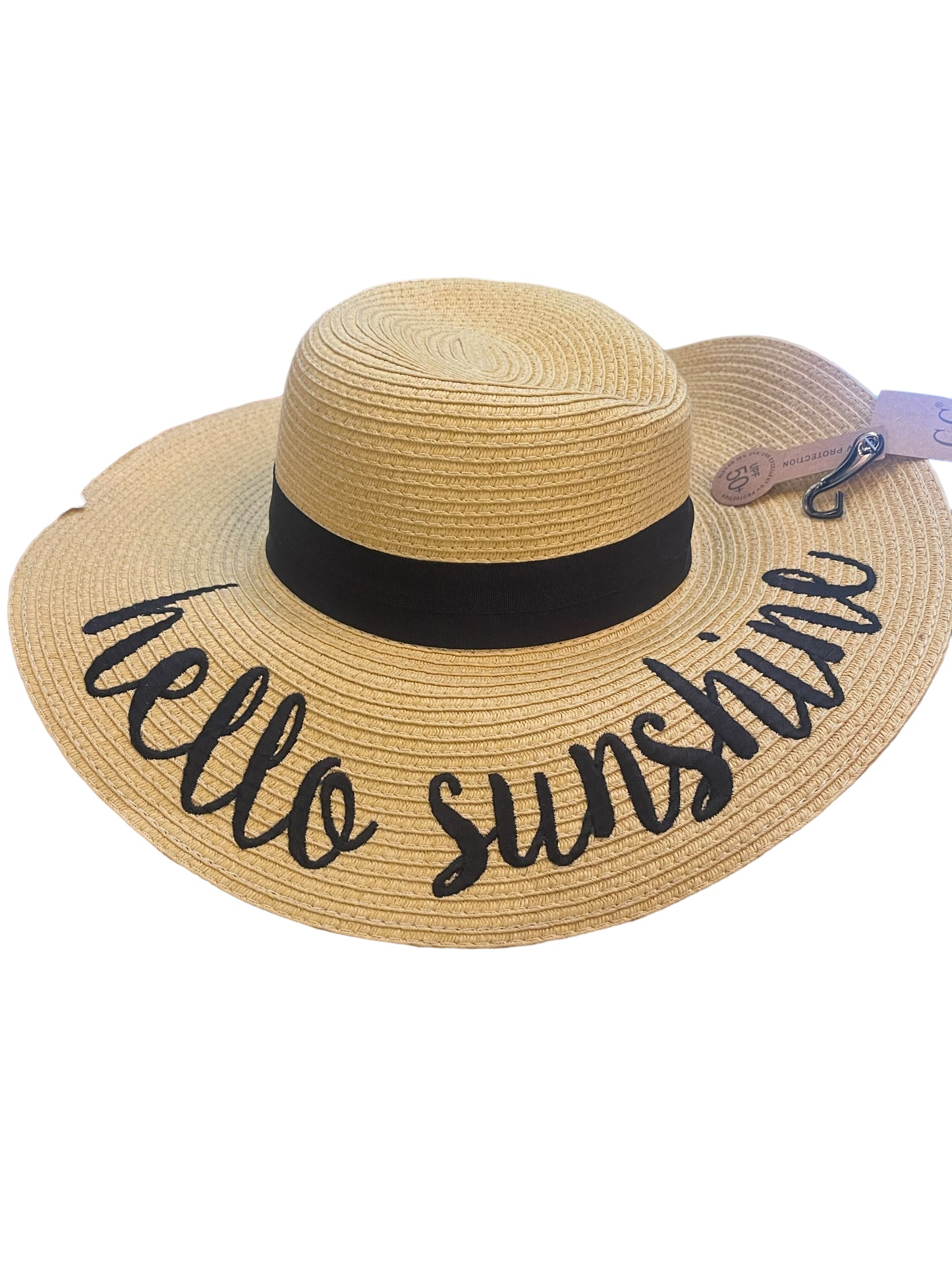 Exclusive Sun Hat with Wide Brim and Writing