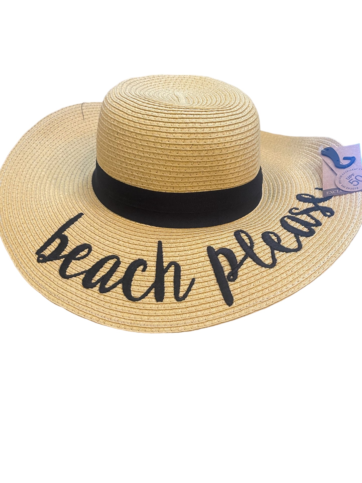 Exclusive Sun Hat with Wide Brim and Writing