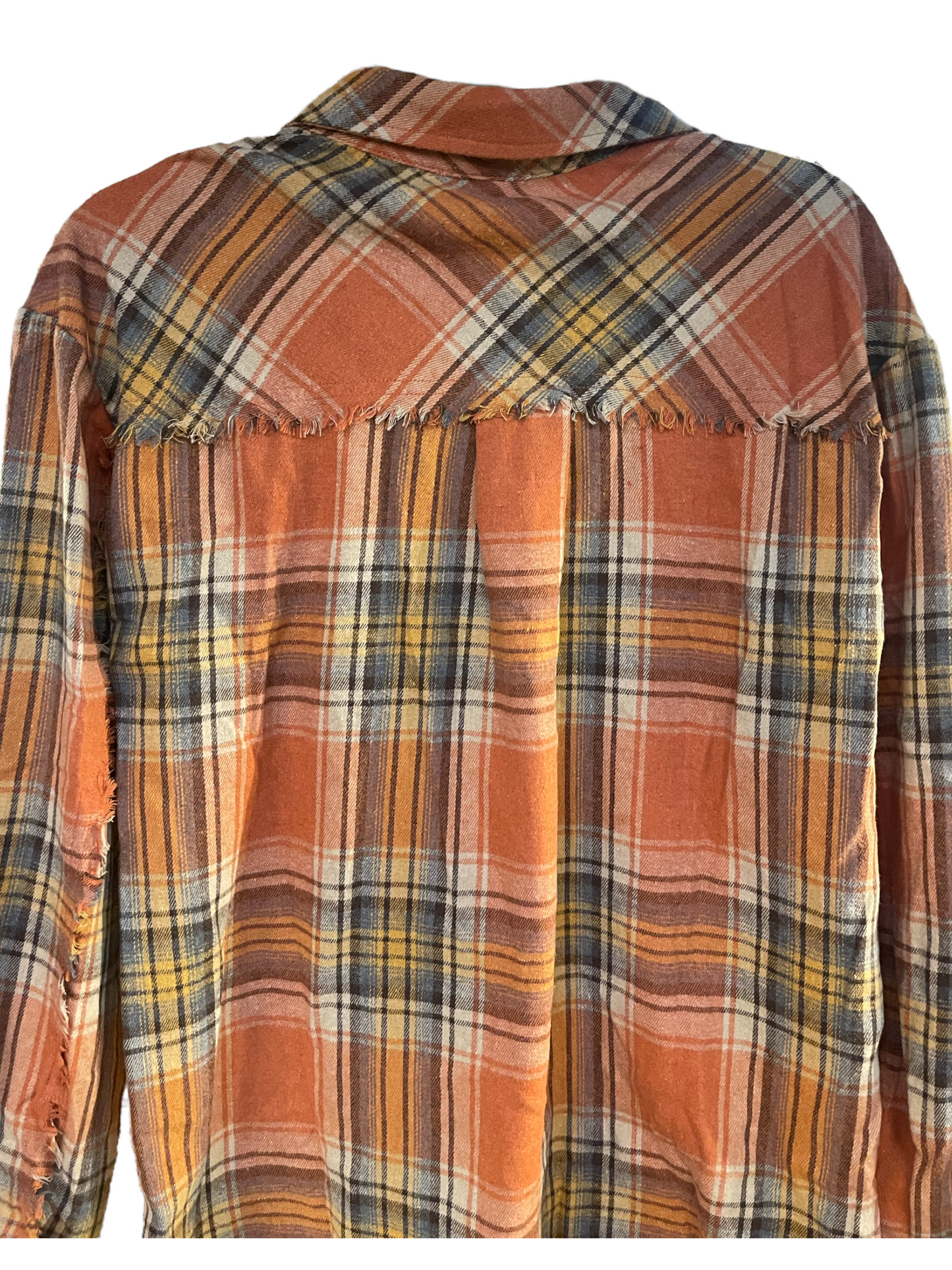 Plaid Rust Mix Mineral Wash Top