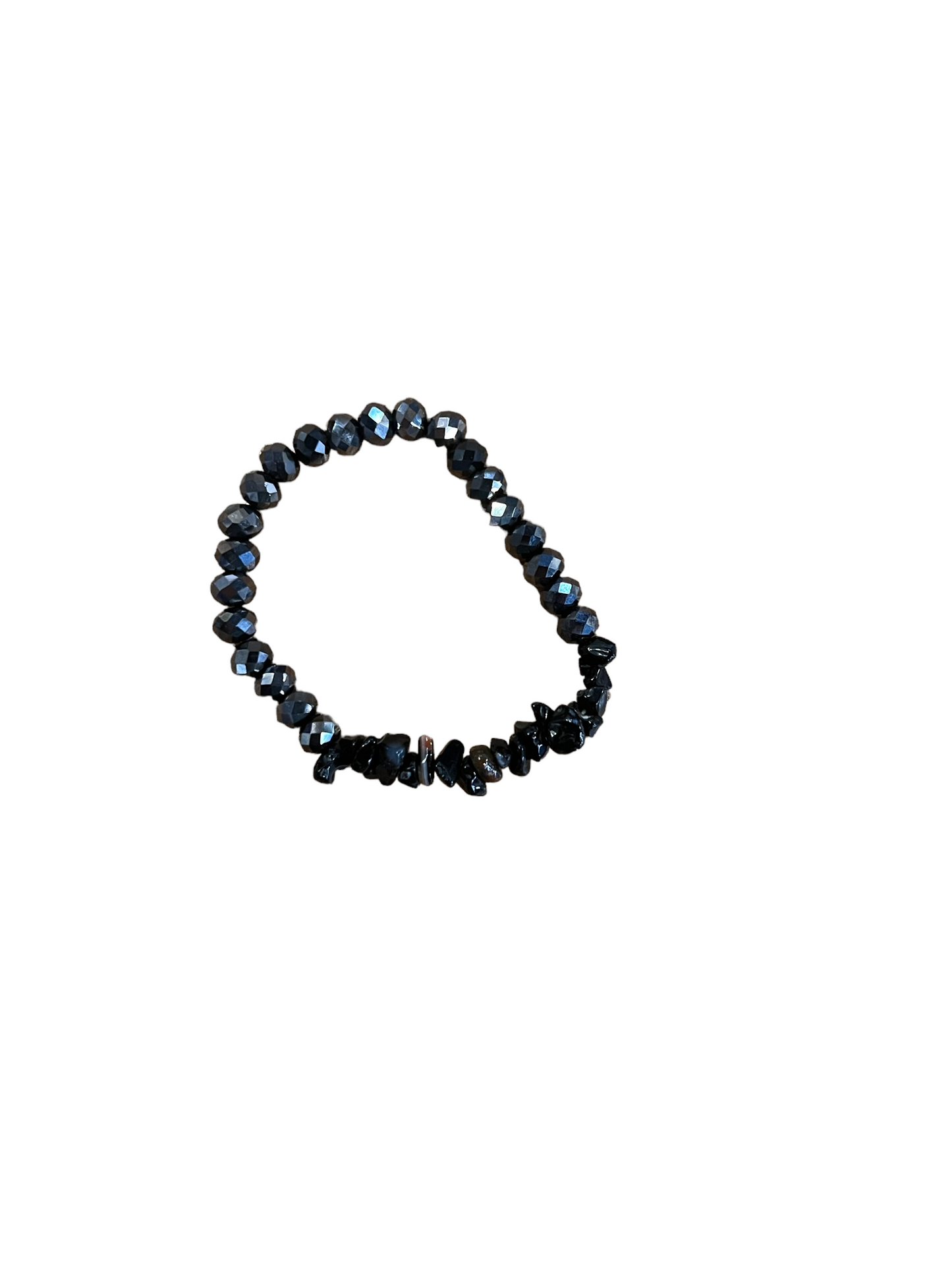 Black Crystal Beaded Bracelet