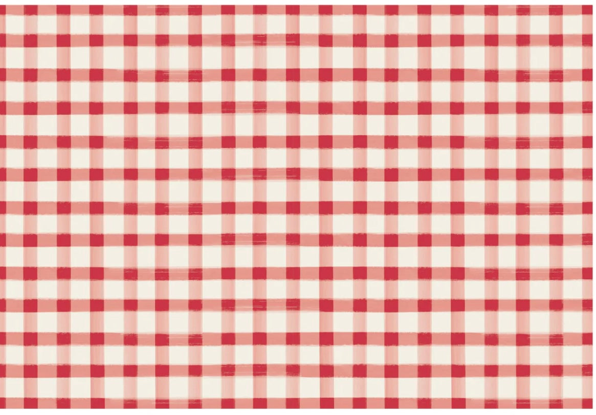 Red Painted Check Placemat