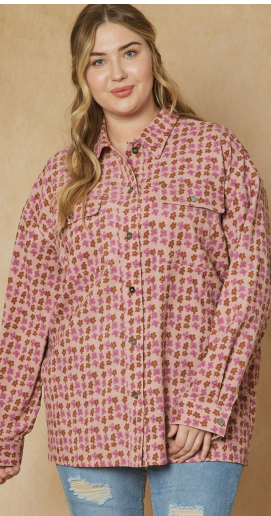 Shacket Mauve / Camel - PLUS