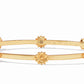 Flora Bangle Gold Medium by Julie Vos: slim 24K gold-plated bracelet with floral accents. Sizes: Medium.