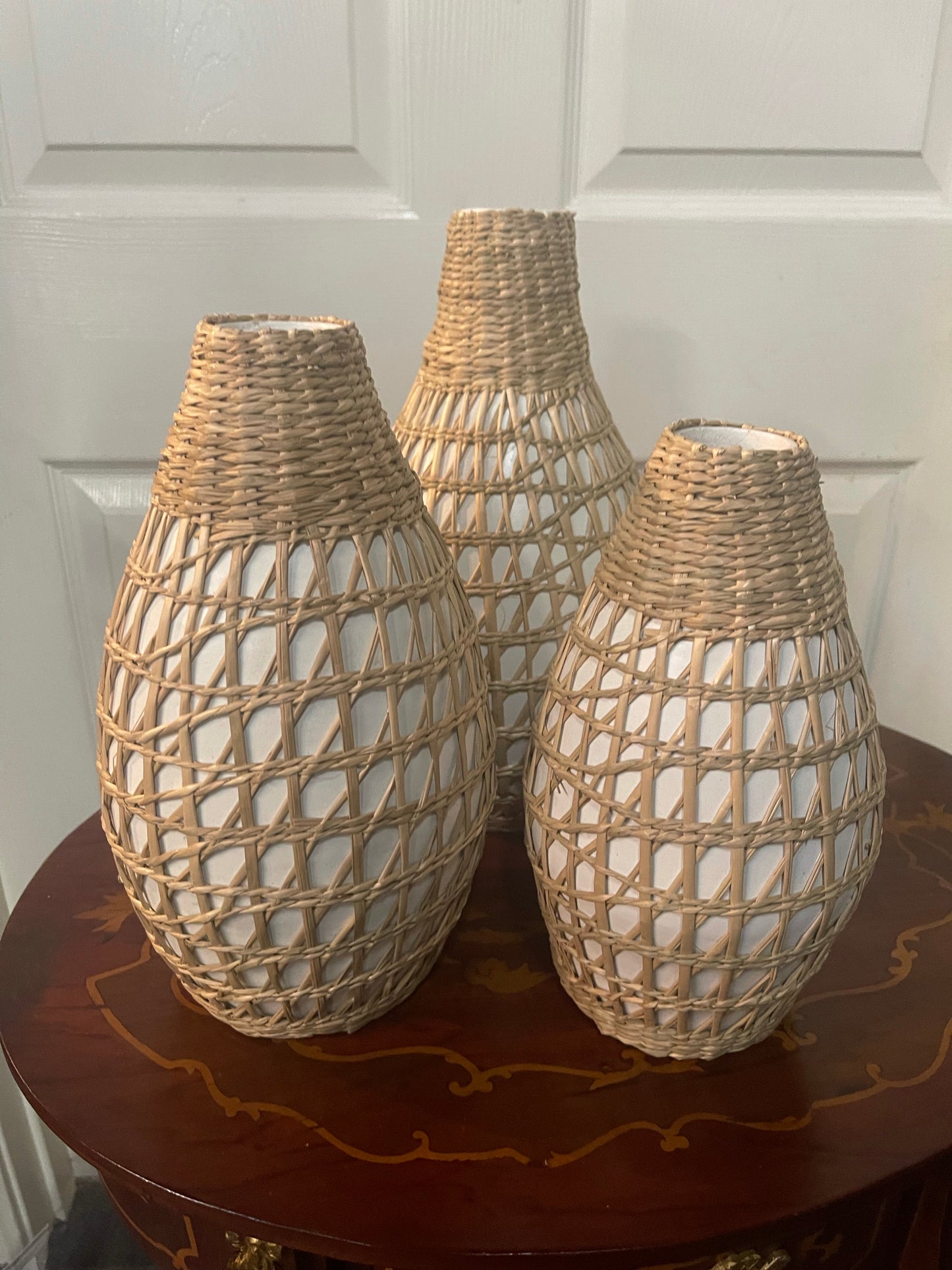 Seagrass Weave Set of 3 Vases