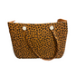 Jane Marie Multi Purpose Tote: spacious, brown/black leopard print, wide straps, 2 silver button accents. Sizes: S, M, L.