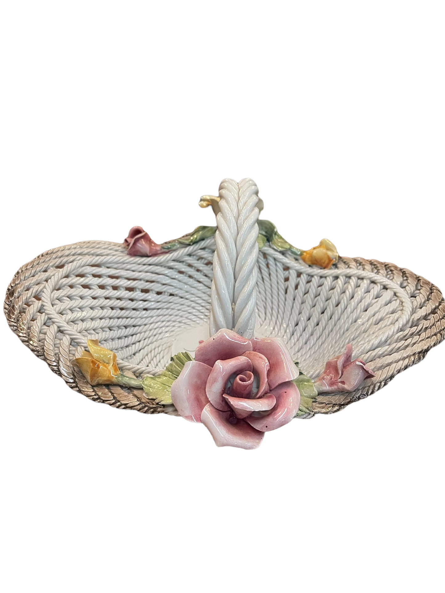 Porcelain Basket with Flowers