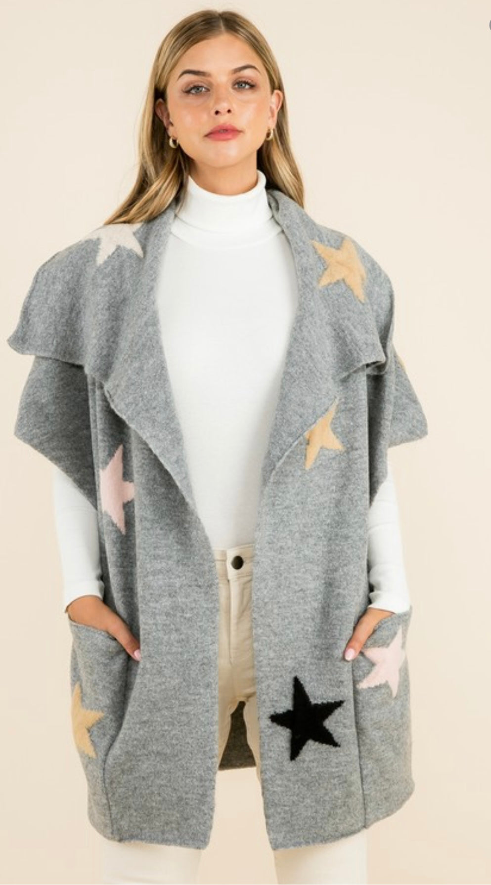 Star Pattern Knit Cardigan