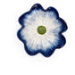 Hand-painted trinket tray with deep blue edges, white center, and green accent. Available in small and large sizes.