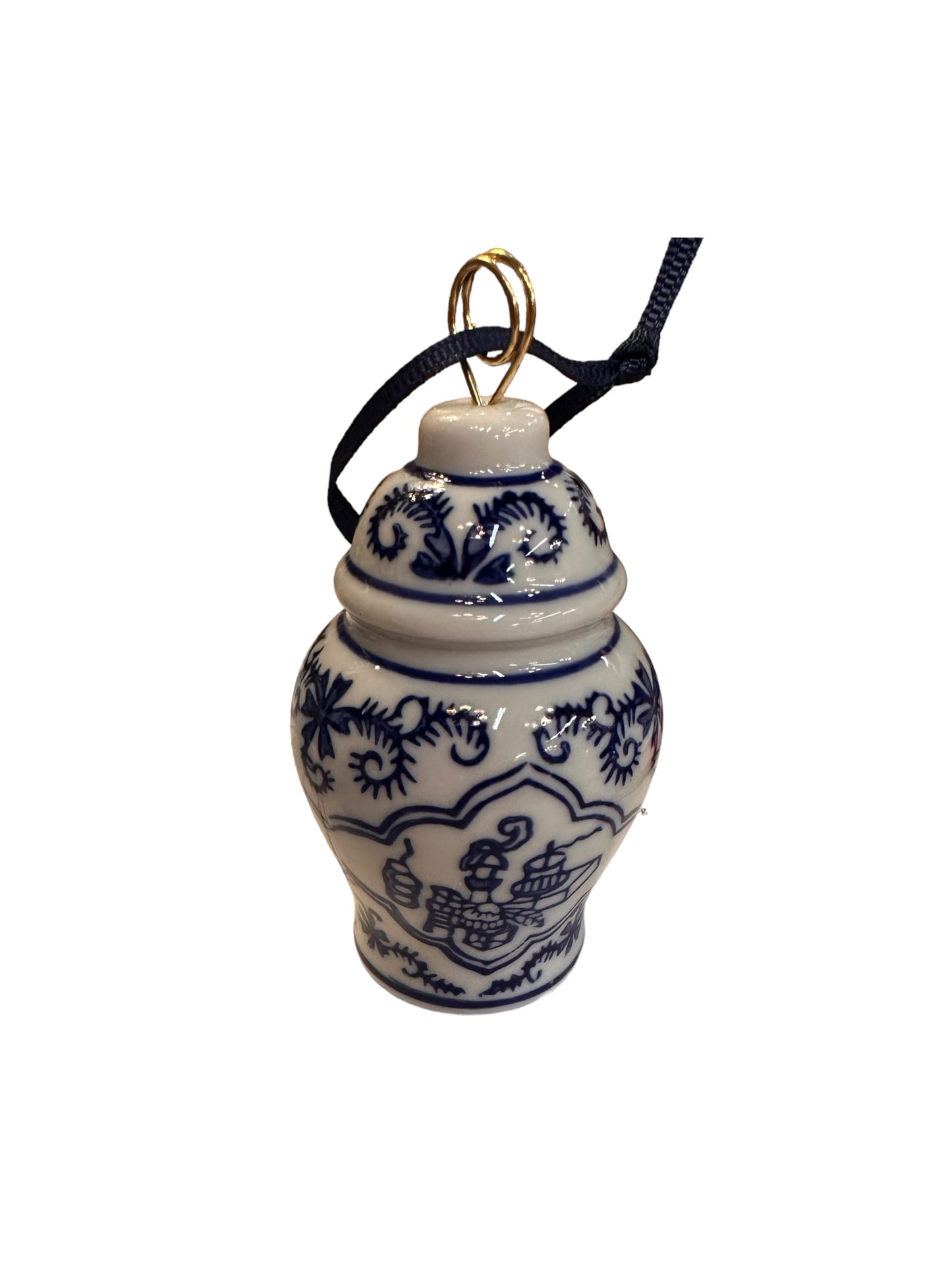 Chinoiseries Blue & White Hand Painted Ornament