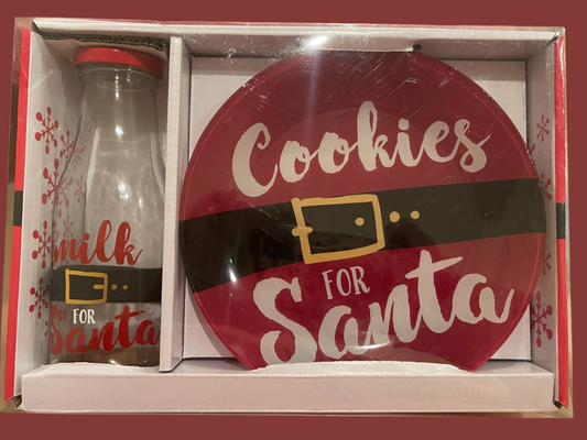 Cookies for Santa Plate with Milk Jug