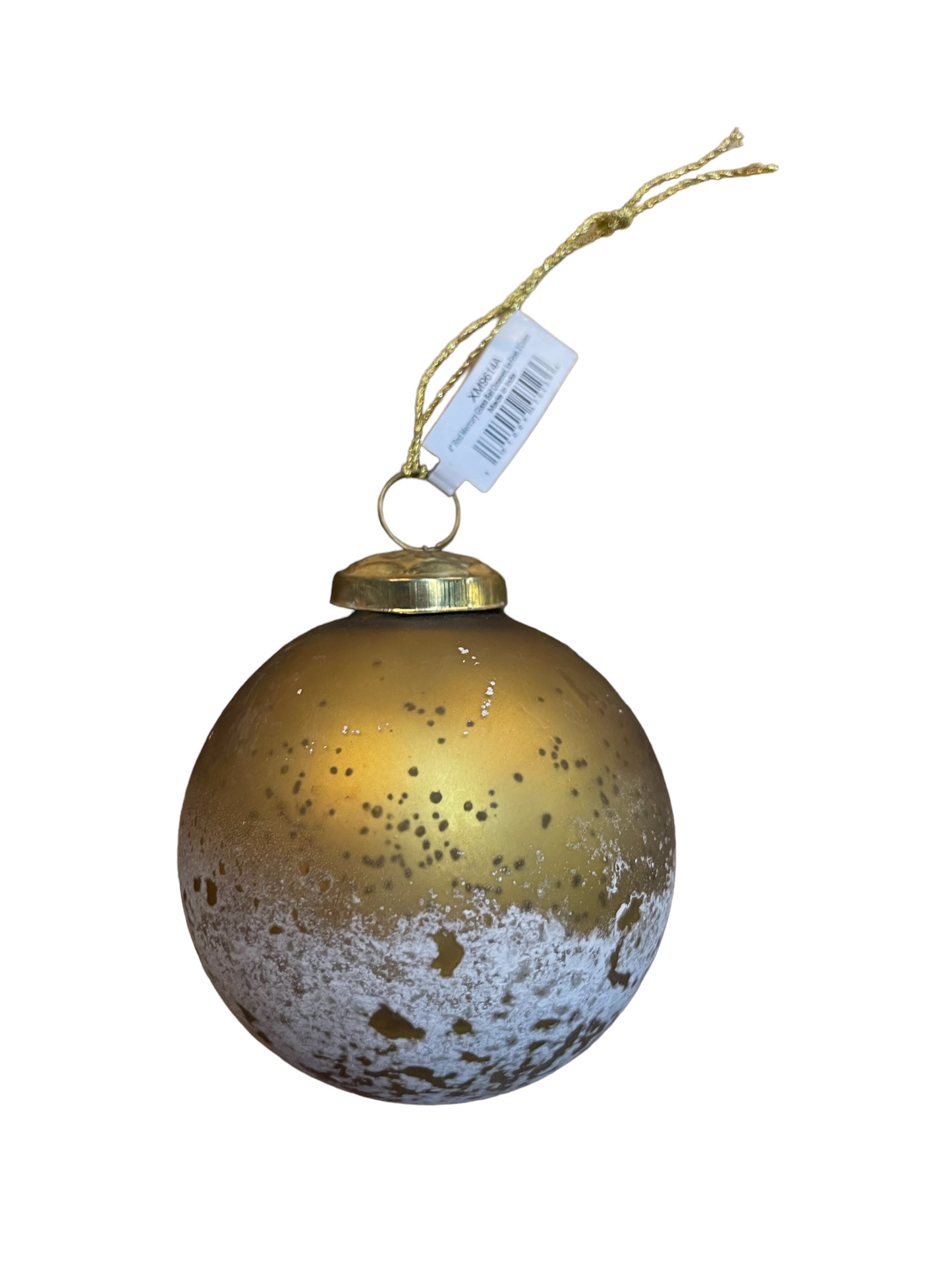 Round Mercury Glass Ball Ornament Ice Finish