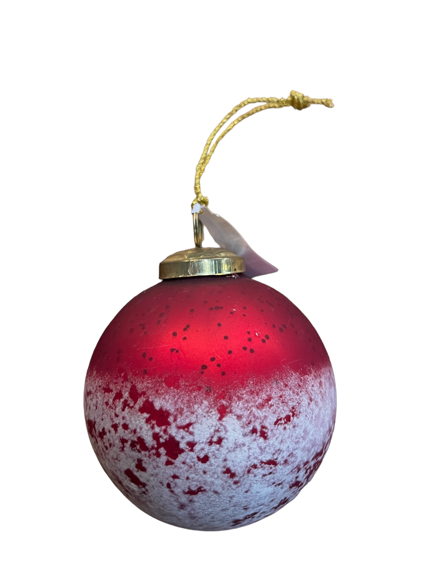 Round Mercury Glass Ball Ornament Ice Finish