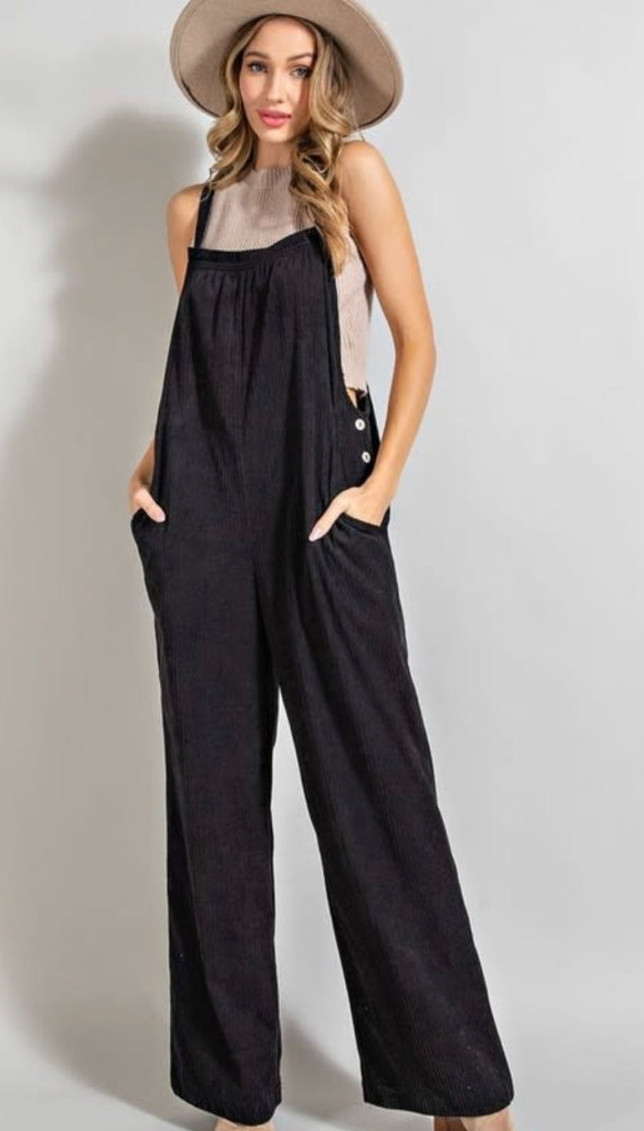 Black Corduroy Overalls