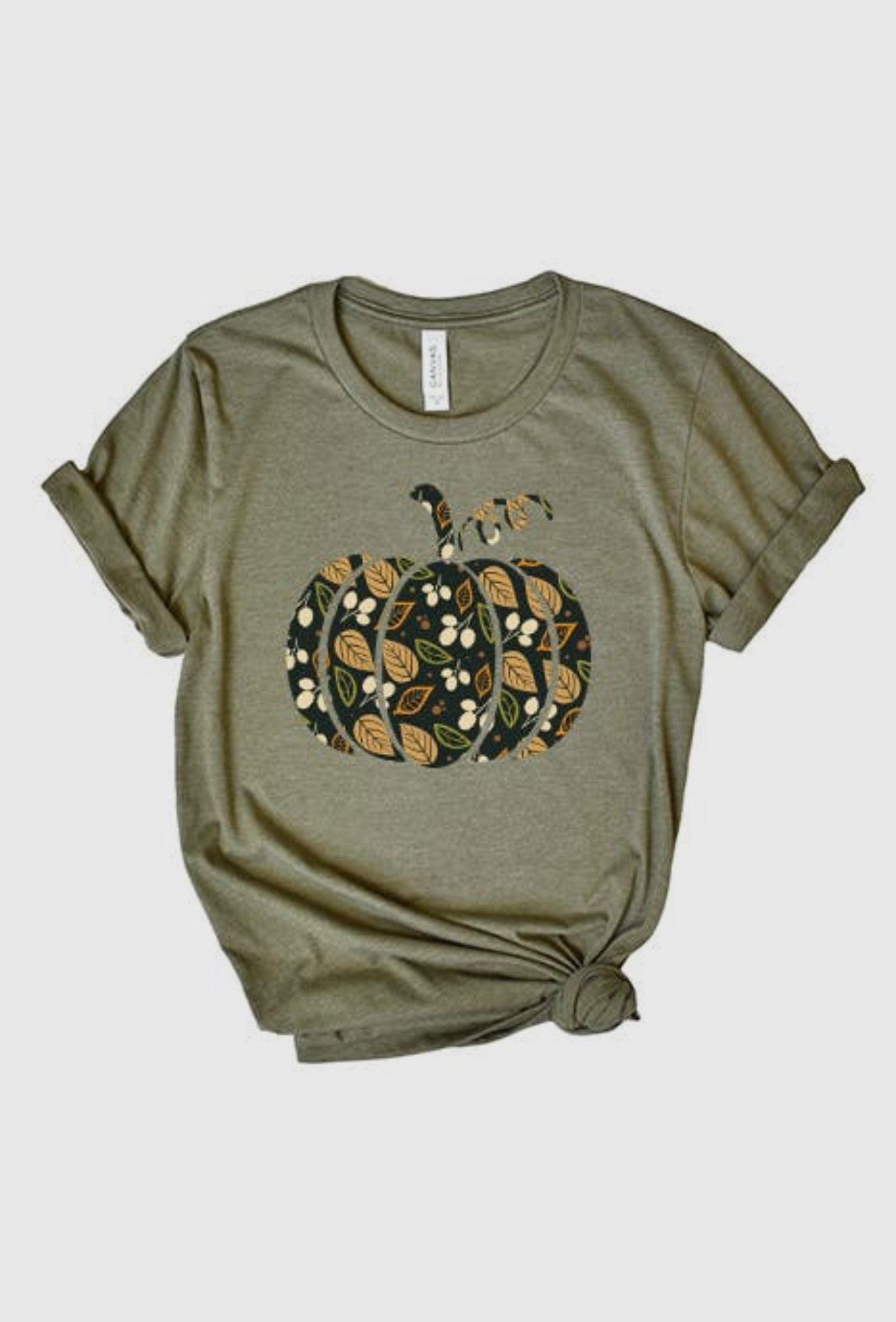 Floral Pumpkin Olive Shirt