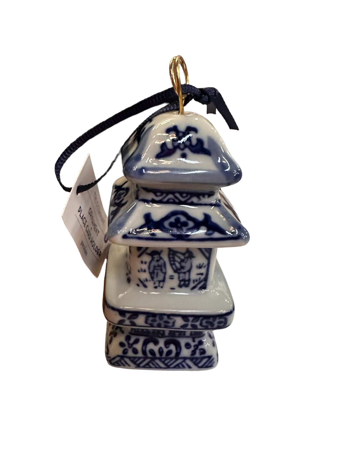 Chinoiseries Blue & White Hand Painted Ornament