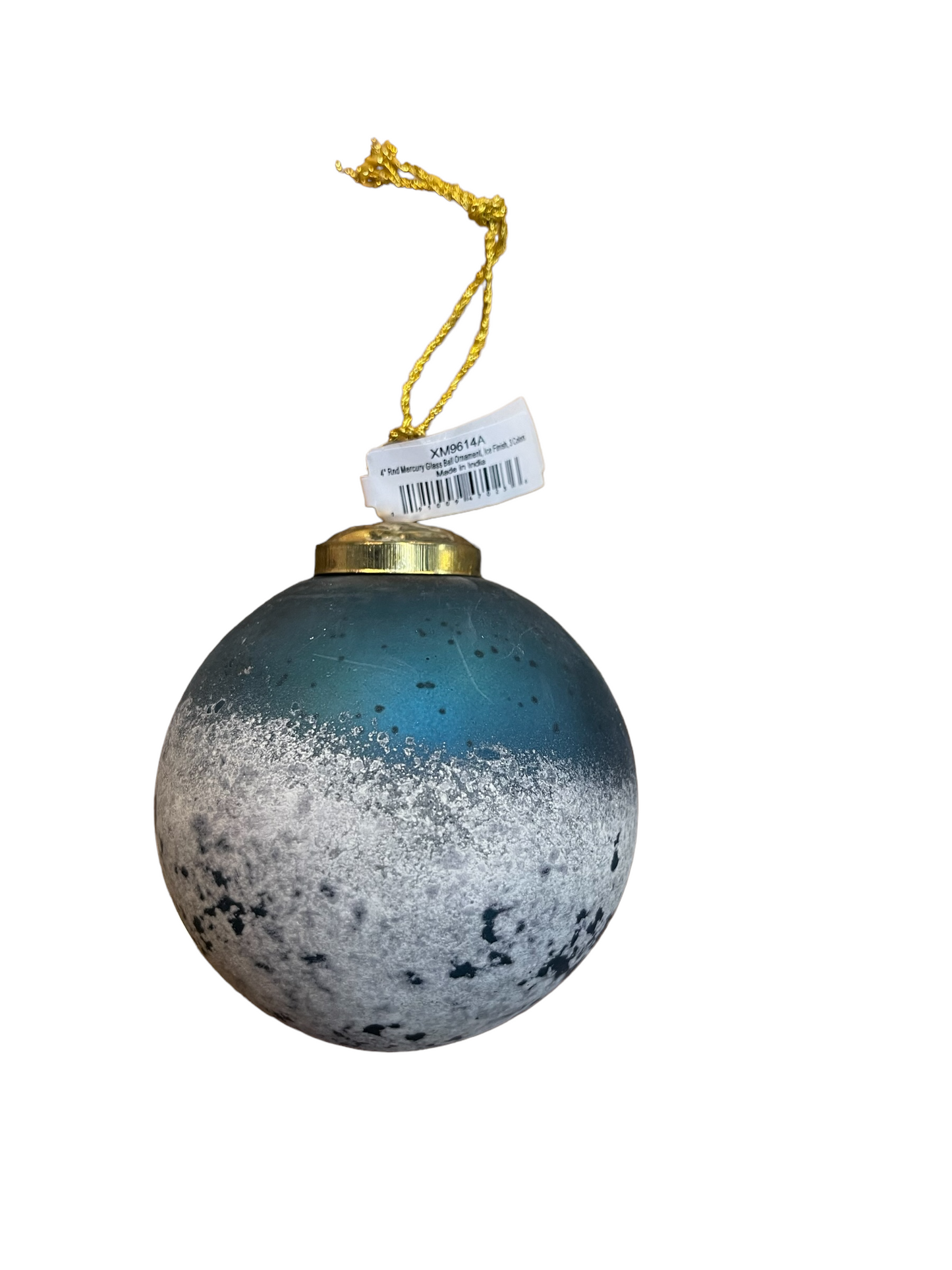 Round Mercury Glass Ball Ornament Ice Finish